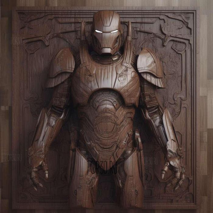 Iron man 1 stl model for CNC